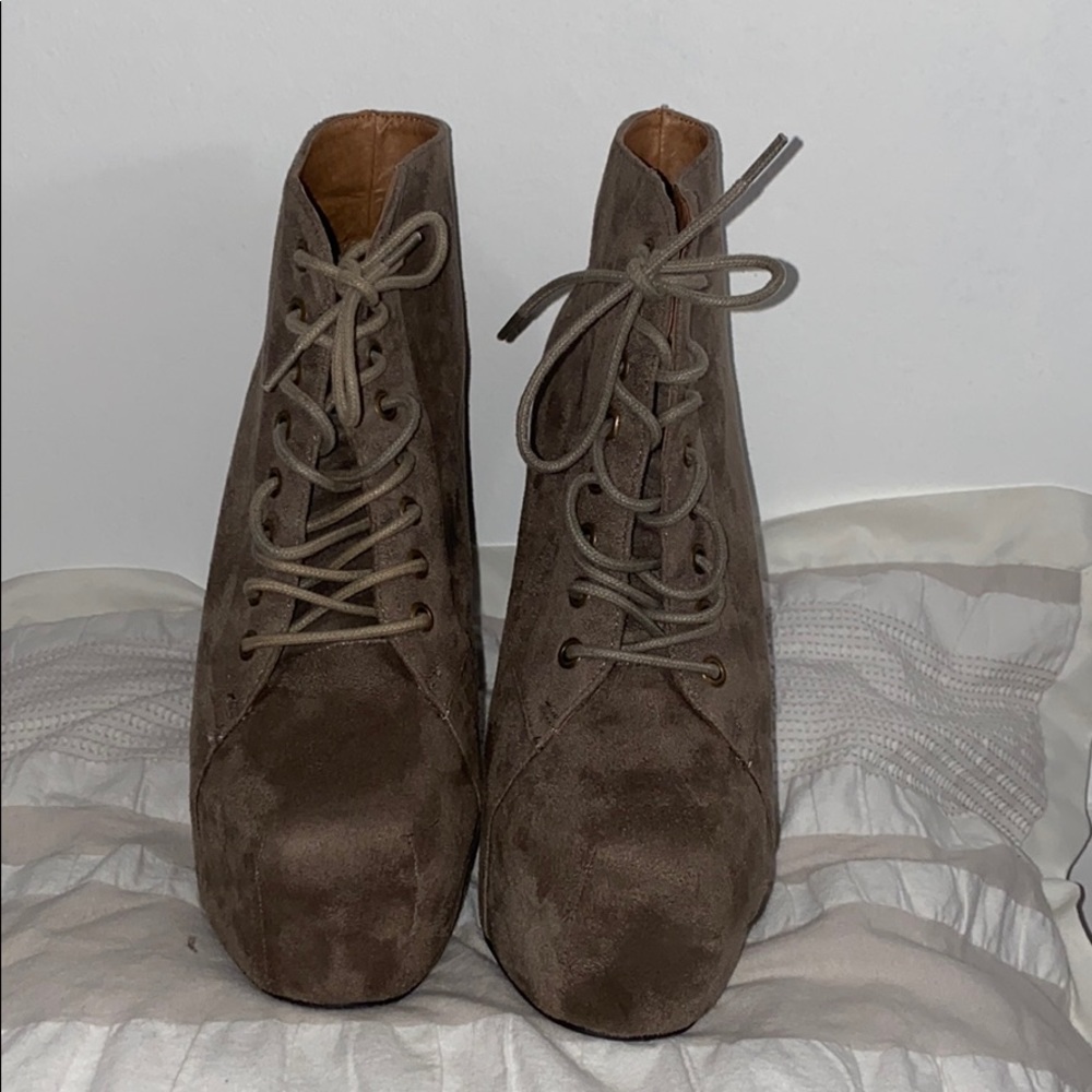 Gray side booties